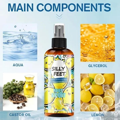 Silly Feet™ Lemon Foot Spray (Pack of 2) – Odour Control, Fresh Feet & Shoes | 100ml Each