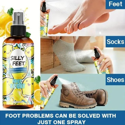 Silly Feet™ Lemon Foot Spray (Pack of 2) – Odour Control, Fresh Feet & Shoes | 100ml Each