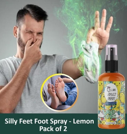 Silly Feet™ Lemon Foot Spray (Pack of 2) – Odour Control, Fresh Feet & Shoes | 100ml Each